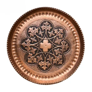 سینی قلم زنی مسی طرح برگ انجیر