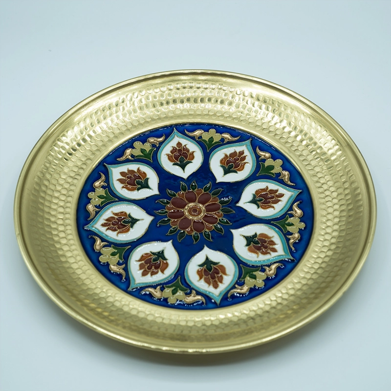 Handmade Enamel Brass Plate01 بشقاب برنجی میناکاری دست ساز