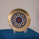 Handmade enameled brass plate
