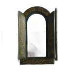 آینه دست ساز پاپیه ماشه با هنر مینیاتور گل و پرنده