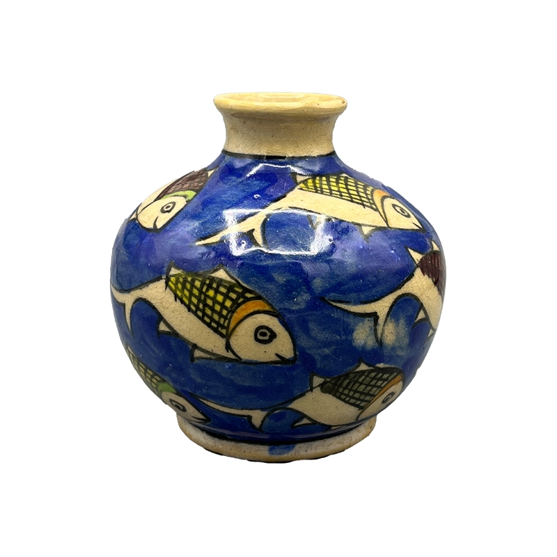 گلدان سرامیکی دست ساز زیر لعابی