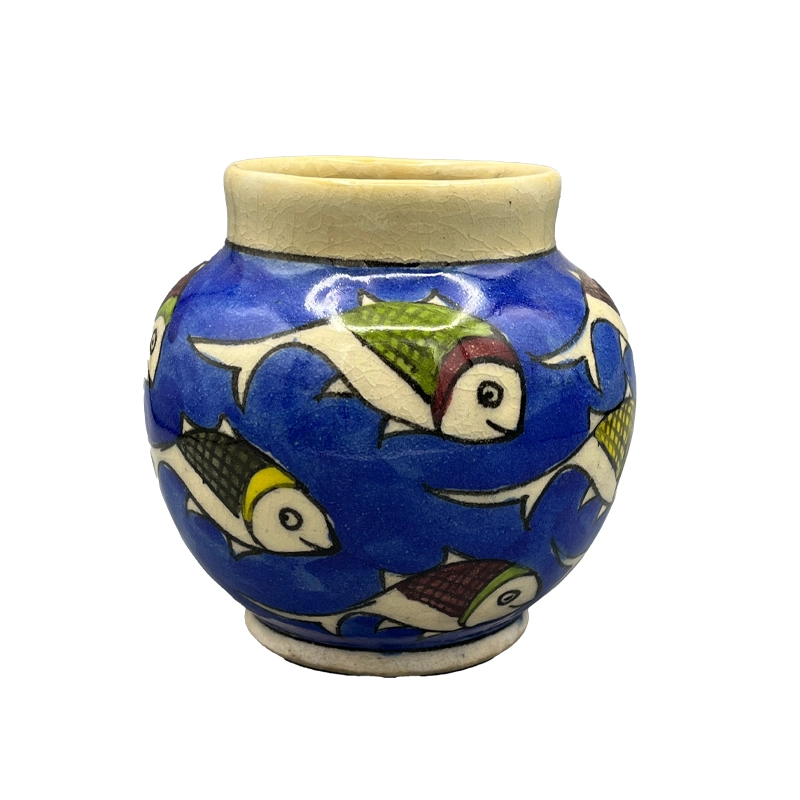 گلدان سرامیکی دست ساز زیر لعابی