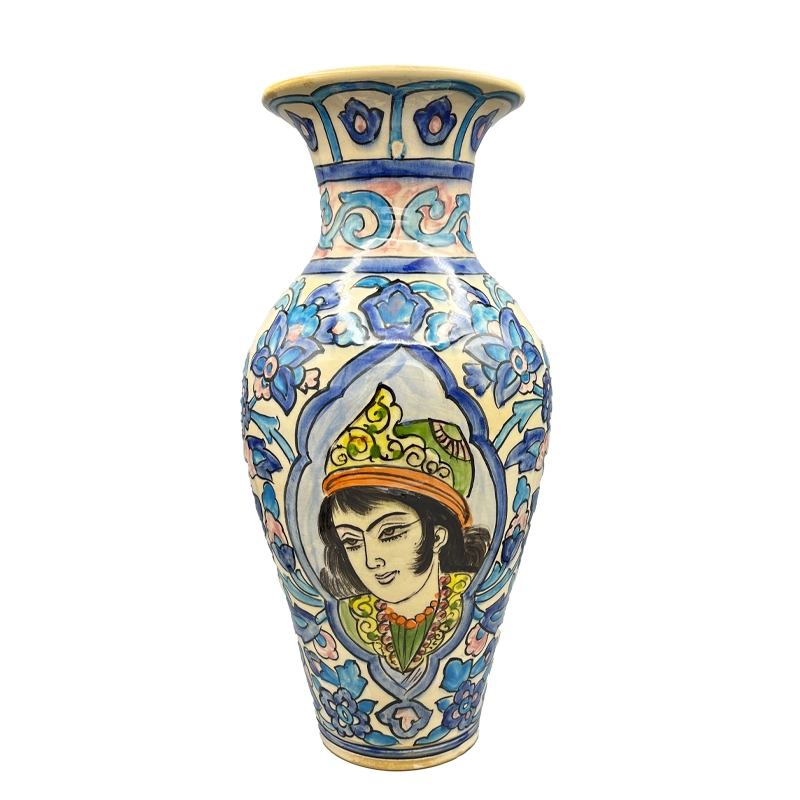 گلدان سرامیکی دست ساز زیر لعابی