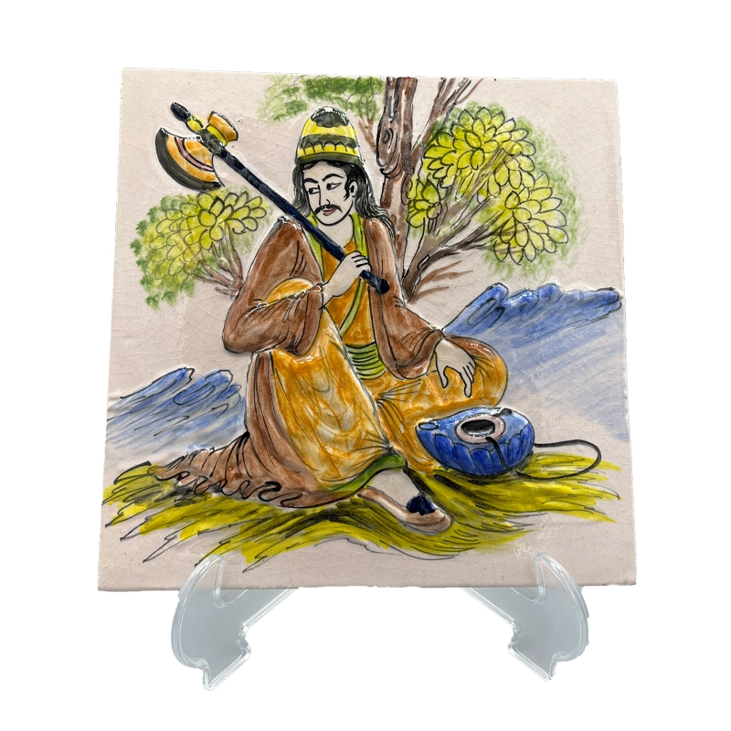 کاشی سرامیکی دست ساز نقش برجسته درویش