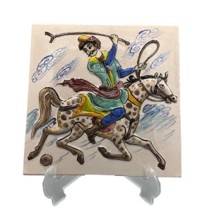 کاشی سرامیکی دست ساز نقش برجسته چوگان