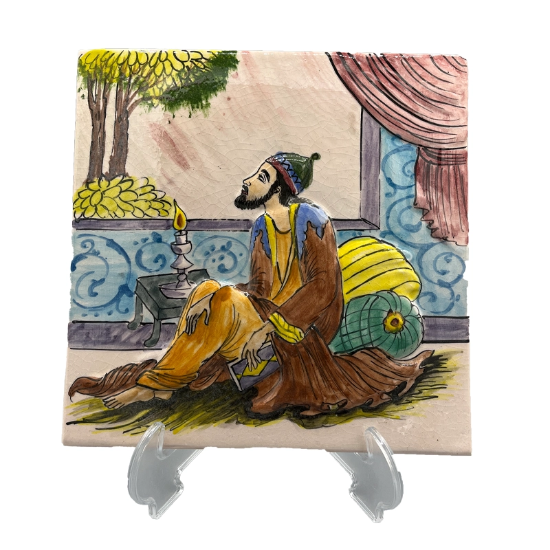 33 کاشی سرامیکی دست ساز نقش برجسته سعدی