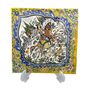 کاشی سرامیکی دست ساز زیر لعابی طرح بهرام گور