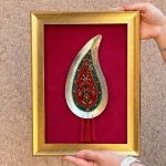 Handmade Copper Paisley Frame with red Pateh Painting