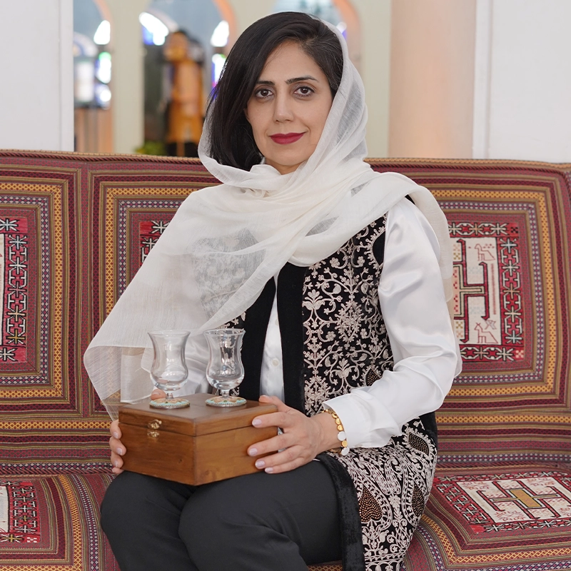 Handmade enameled double mug