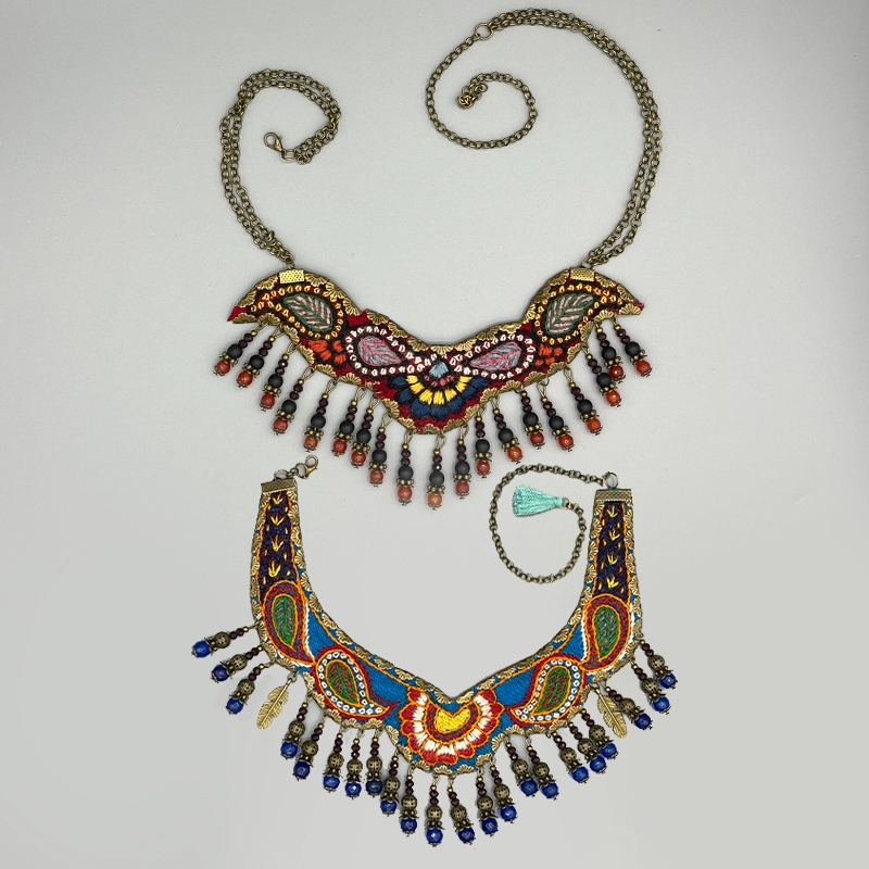 ست طوق گردن پته دوزی دست ساز