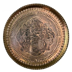 سینی قلم زنی مسی طرح مجلس بزم شاعرانه