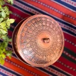 شکلات خوری قلم زنی مسی طرح آبنبات درب‌دار