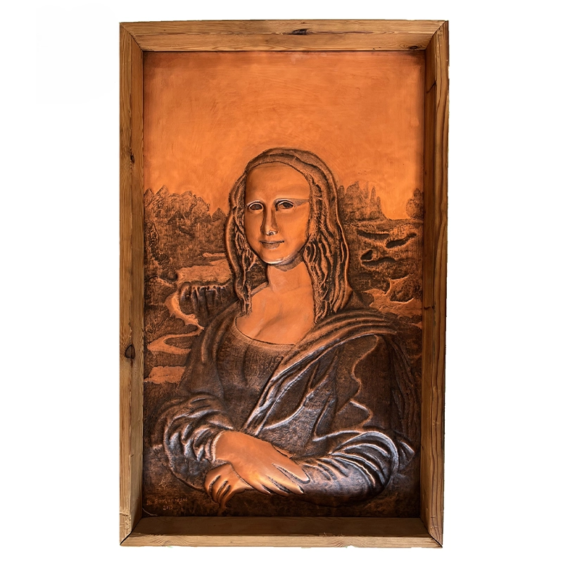 تابلو قلم زنی مسی طرح مونالیزا