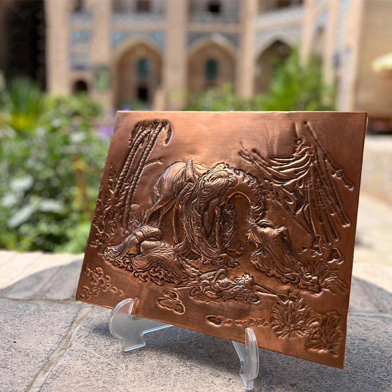 تابلو قلم زنی مسی طرح شام عاشورا