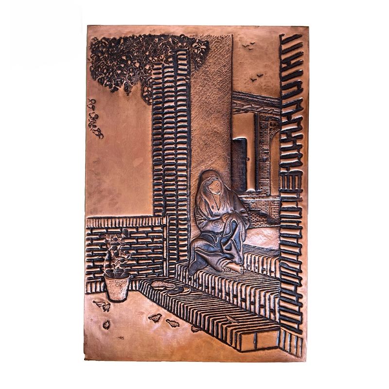 تابلو قلم زنی مسی طرح نامه‌ای به یک دوست