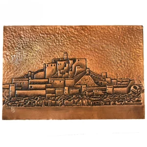 تابلو قلم زنی مسی طرح ارگ بم