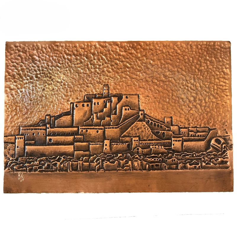 تابلو قلم زنی مسی طرح ارگ بم