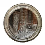 سینی قلم زنی مسی طرح درب تالار آینه کاخ گلستان