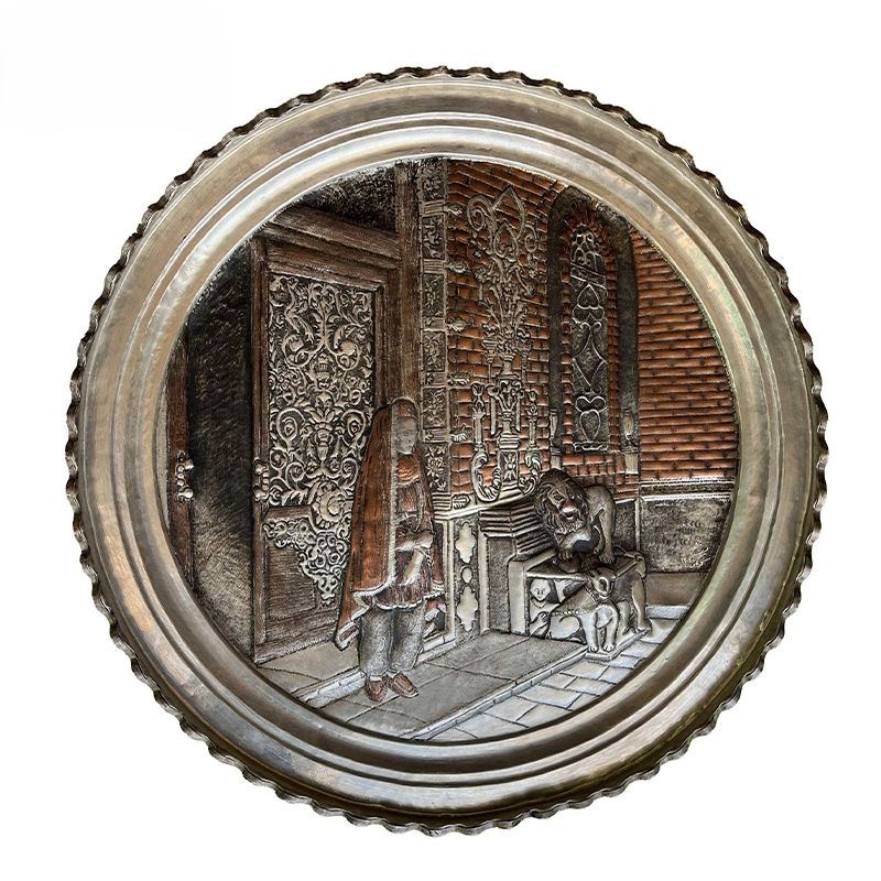 02-Golestan palace mirror hall gate سینی قلم زنی مسی طرح درب تالار آینه کاخ گلستان