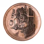 سینی قلم زنی مسی طرح پیرمرد خرما فروش