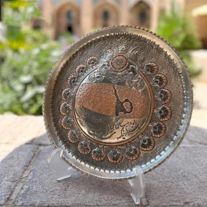 سینی قلم زنی مسی طرح منشور کوروش