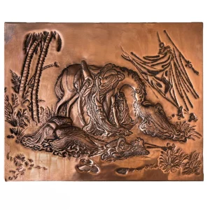 تابلو قلم زنی مسی طرح شام عاشورا