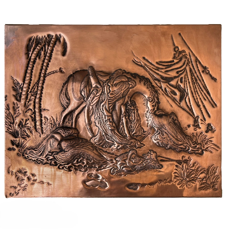 تابلو قلم زنی مسی طرح شام عاشورا