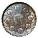 سینی قلم زنی مسی طرح اسطوره‌های ایرانی