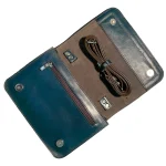 کیف چرمی دست ساز پته دوزی قرمز و آبی