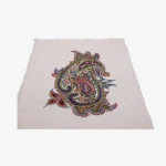 پته دست دوز استخوانی با طرح بته جقه