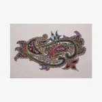 پته دست ساز استخوانی با طرح بته جقه