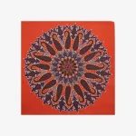 پته دست دوز نارنجی با نقش بته جقه رنگارنگ