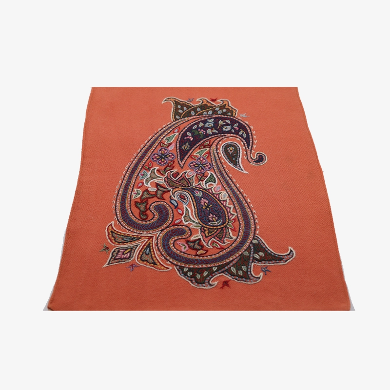 8 پته دست دوز نارنجی با طرح بته جقه