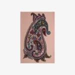 پته دست ساز رنگ عاجی طرح بته جقه