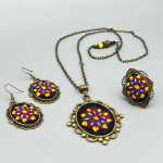 ست زیورآلات دست ساز طرح شکوفه