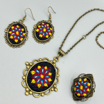 ست زیورآلات دست ساز طرح شکوفه