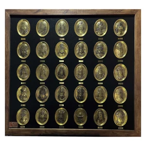 تابلو قلم زنی برنجی نقوش سکه‌های ساسانی