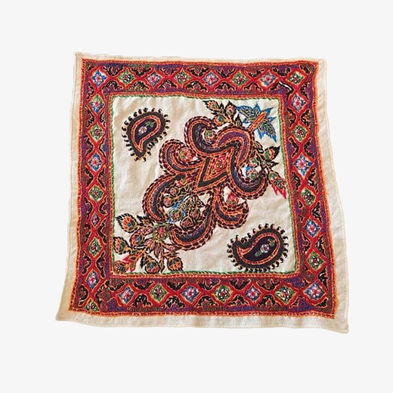 رومیزی پته دوزی دست ساز طرح خوشه گندم