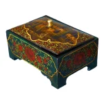 جعبه دست ساز پاپیه ماشه با نقاشی مینیاتوری بنای تاریخی