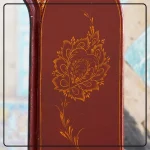 آینه دست ساز پاپیه ماشه دردار طرح گل و مرغ