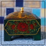 جعبه دست ساز پاپیه ماشه با نقاشی مینیاتوری بنای تاریخی