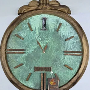 ساعت دیواری دست ساز مدل گوهر آهنی 50 با سنگ عقیق