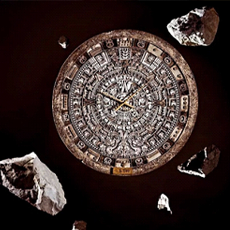 Handmade Katibeh Wall Clock with Aztec Fiberglass and Microcement ساعت دیواری دست ساز طرح کتیبه