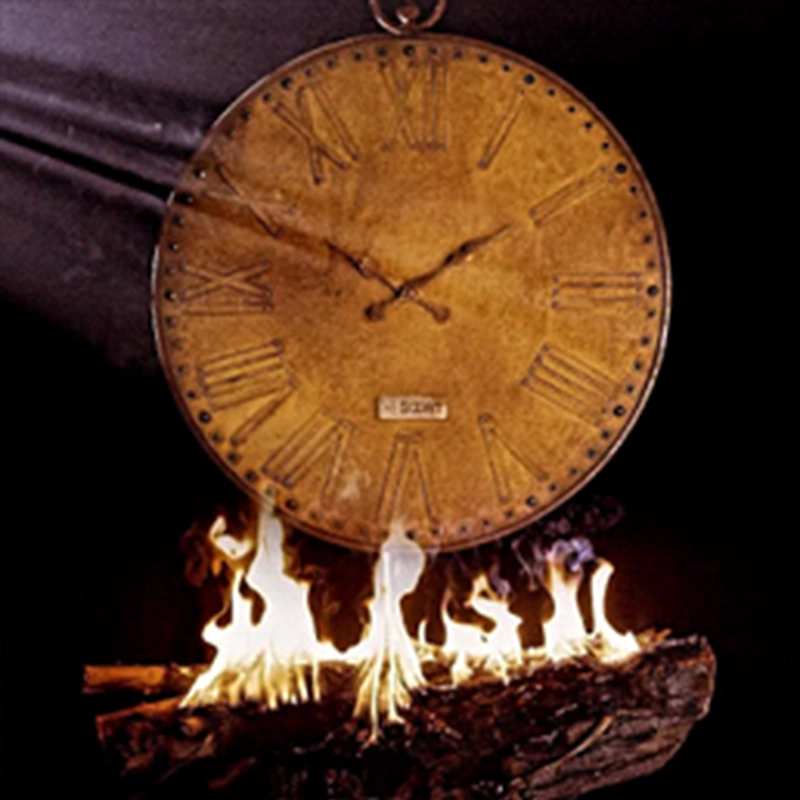 Handmade Koobeh Wall Clock with Rusted Iron Oxide ساعت دیواری دست ساز طرح کوبه