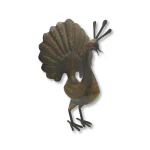 مجسمه دست ساز طاووس فلزی نقره کوب