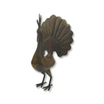 مجسمه دست ساز طاووس فلزی نقره کوب