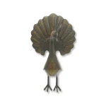 مجسمه دست ساز طاووس فلزی نقره کوب