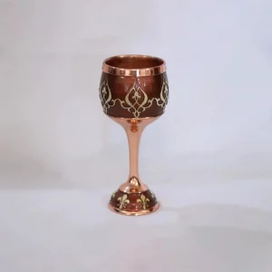 جام مسی معرق کاری با نقوش طلایی