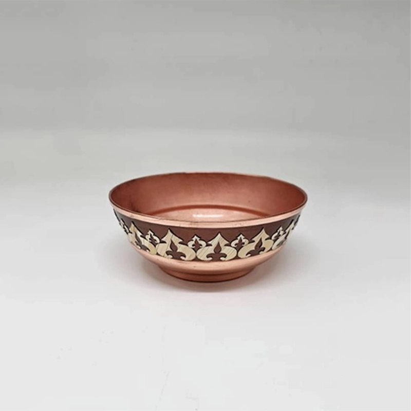 کاسه پاسماوری مسی معرق کاری طرح کلاسیک