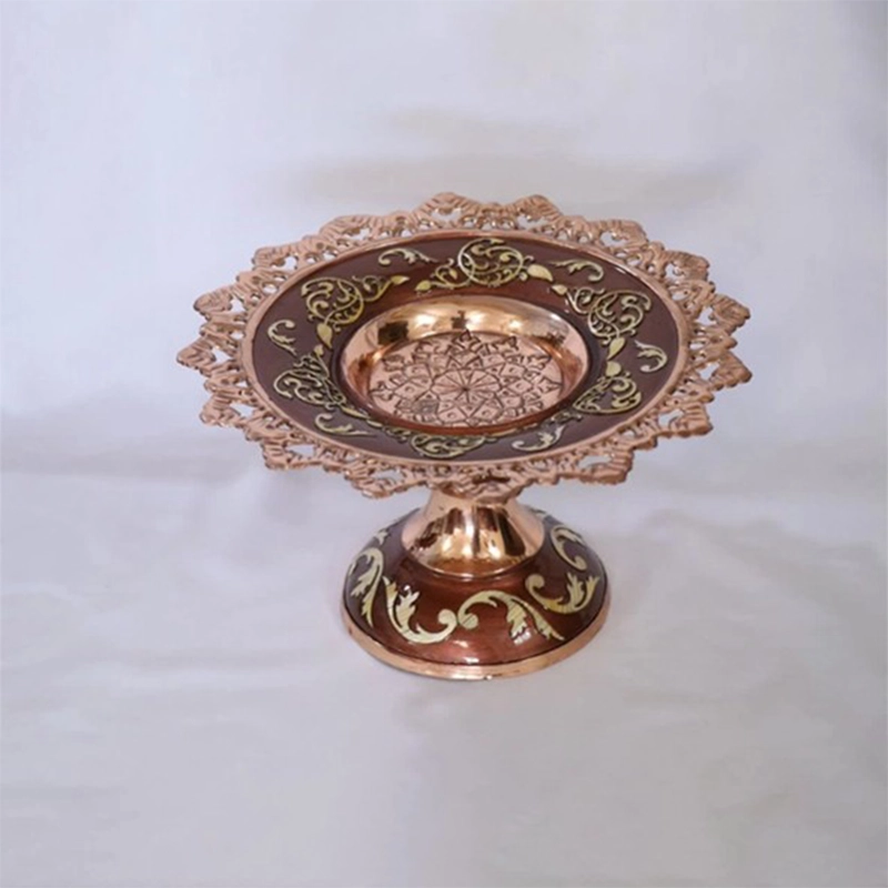 شیرینی خوری مسی معرق کاری طرح شاهانه